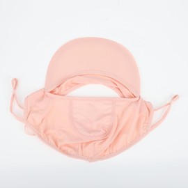 A ABSOPRO Full Face Mask Brim Design Adjustable 6.42" Windproof Face Cover Sun UV Protection Pink