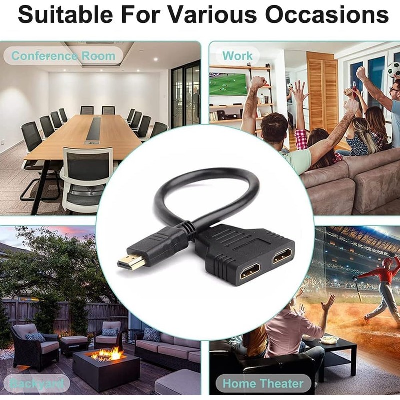 Hdmi Splitter 1 in 2 Out Adapter Cable -HDMI Splitter