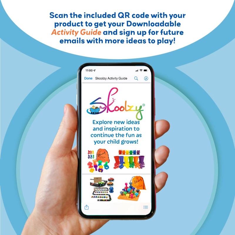 Skoolzy 34 Pc Foam Stacking Set with Lacing & Storage