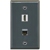 RiteAV HDMI and Cat7 Ethernet Wall Plate - Flat Style