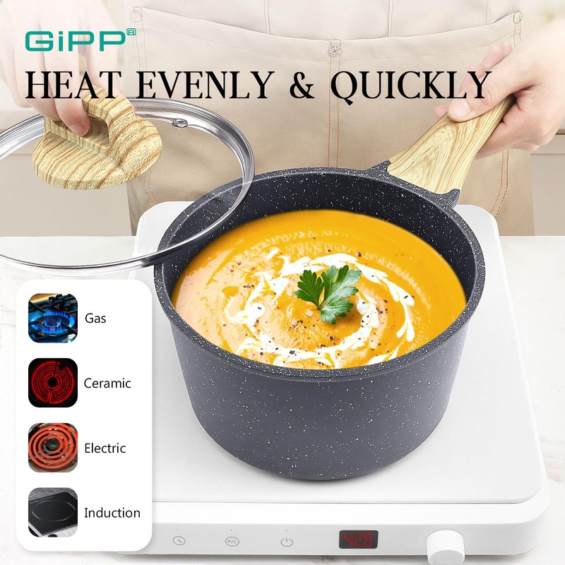 GiPP Pots and Pans Set Non Stick - 10 Pcs
