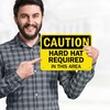 Caution Hard Hat Area Sign, 10x7 Inches, Rust Free .040