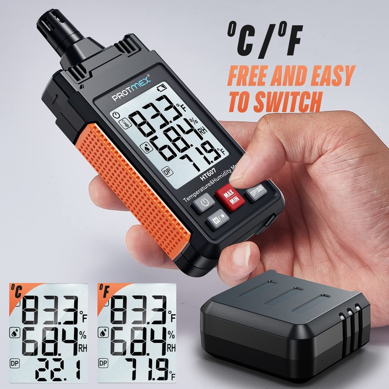 Protmex HT607 Temperature Humidity Meter High Precision Digital Hygrometer with