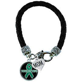 Holly Road Custom Bracelet Tourette's Awareness Black Leather Bracelet MOM OR DAD Charm ONLY Jewelry Family