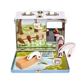 Play Maysie Portable Miniature Dollhouse - Creative Play for Home or Travel Toy - As Seen on Shark Tank - Doll Floors Wooden Furniture Accessories - Screen Free Activities for Kids - Wild CASE