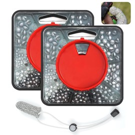 Split Shot Fishing Weights, 7 Way Dispenser Fishing Tackle Set, 358 PCS Dispenser Fishing Split Shot for Carp Coarse Angling