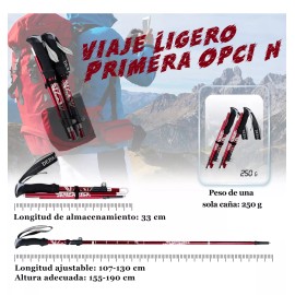 bastones senderismo 2 Bastón Trekking Plegable Ligero Senderismo Escalar Caminar