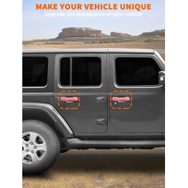 Savadicar 5-Piece Pink Door Handle Cover Trim Set for Jeep Wrangler JL JLU 4xe & Gladiator JT 2018-Present – Exterior Handle Cap Accent Accessories