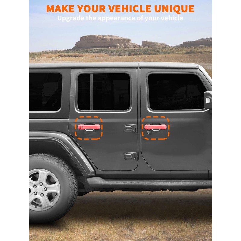 Savadicar 5-Piece Pink Door Handle Cover Trim Set for Jeep