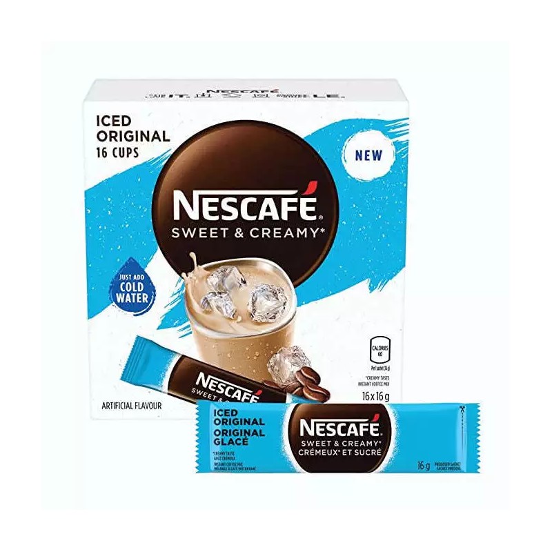 Nescafe Sweet & Creamy Iced Coffee, Instant Coffee Sachets, 16x16g