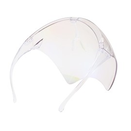 FEISEDY Face Protection Visor Glasses Oversized Shield Sunglasses UV400, Mirrored Flat Top Futuristic Face Cover Sunglasses for Men and Women, B2781, Silver/gold gradient