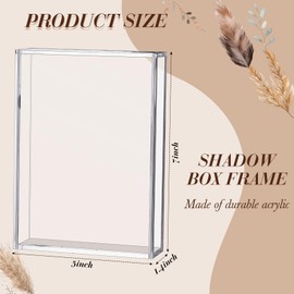 Barydat 2 Pcs Acrylic Shadow Boxes Display Cases, Shadow Box DIY Frame Clear Acrylic Display Box Wedding Memory Box Dried Flower Shadow Box Picture Photo Frame for Valentine's Day Wedding(5 x 7'')
