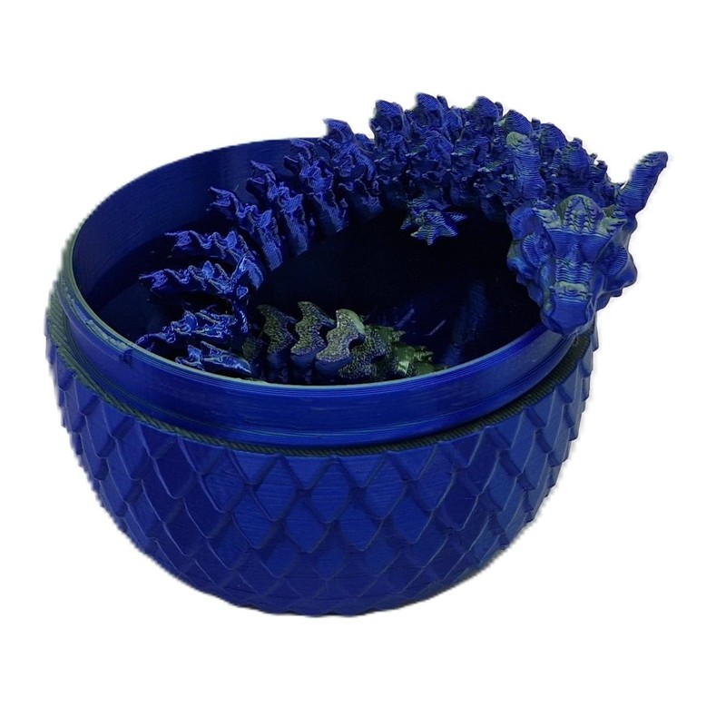 3D Printed Dragon Egg with Fire Dragon, Made in Germany,