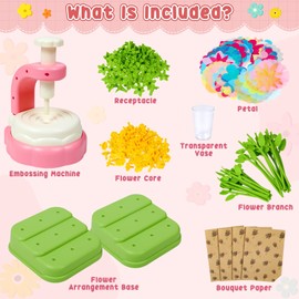 Fabric Flower Bouquets Toys DIY Craft Kits Toys for Kids - Flowers Market Toy Build Your Flower Bouquet Arts & Crafts for 4 5 6 7 8 Year Toddler Girl Educational Activity Preschool B-Day Gifts