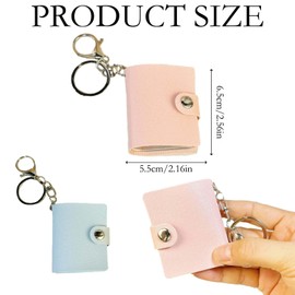 MXHBSTP 2Pcs Mini Photo Album, Small Photo Book Keyring, Photo Album Scrapbook Keyring Small Keyring Pockets Photo Key Accessories for Family Couples Small Photo Album Holder Keychain with Split Ring
