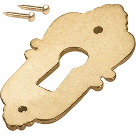 Gedotec Key Plate Brass | Key Rosette with Euro Lock | LINZ | Lock Rosettes - Cover for Locks | Pack of 2 - Key Bushings for Furniture Cabinets Including Mounting Material