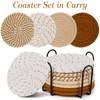 Kulannder Cup Coasters 9 Piece, Handmade Round Coasters with Coaster