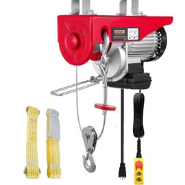 VEVOR Electric Hoist, 440lbs Garage Hoist with 14ft Wired Control, 110 volt Electric Hoist Winch 40ft Single Cable Lifting Height, Pure Copper Motor and Emergency Stop Switch