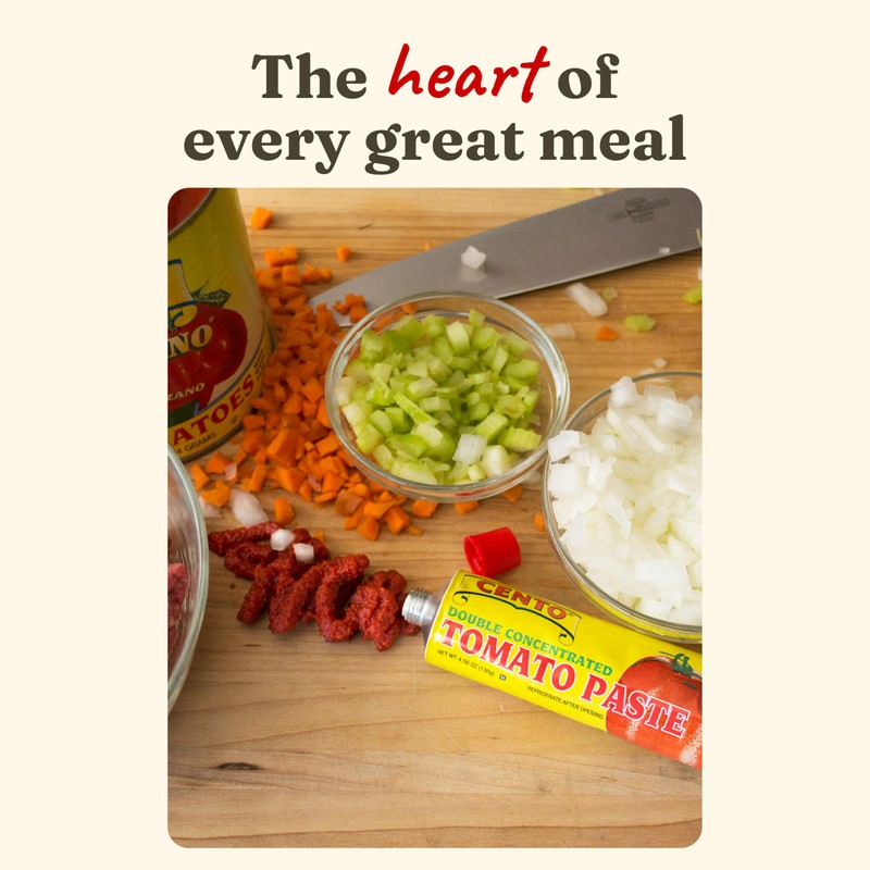 Cento Tomato Paste, 4.56 Oz Tube, Double Concentrated, Thick Paste