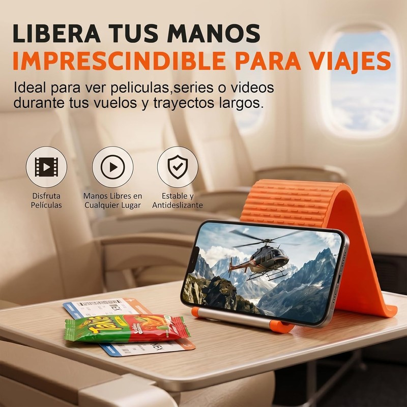 Soporte Flexible para Celular y Tablet, Stand de Silicona Plegable