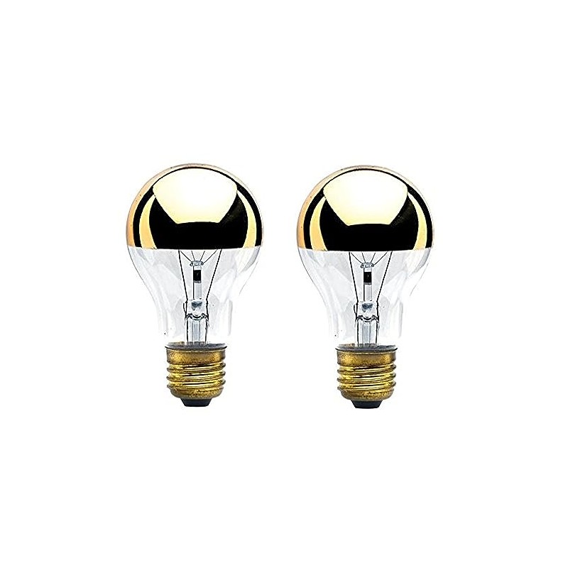 Bulbrite 60A19HG 60-Watt A19 Bulb, Half Gold, Medium Base -
