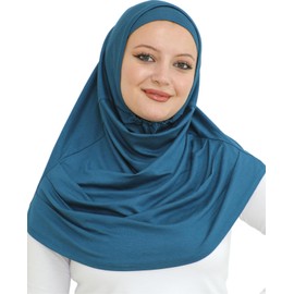 Prien Chic Hijab for Women, Muslim Headscarf Undercloth Set, Long Headscarves Dress, Women, Scarf for Prayer Clothing, Abaya, Muslim Dresses for Ramadan Hajj, turquoise