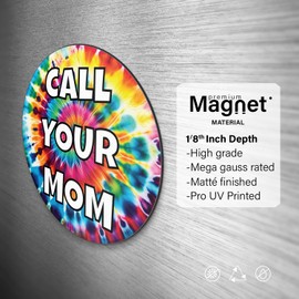 Call Your Mom Funny Fridge Magnet Stocking Stuffer for College Girls Guys Mom Boy Gag Gifts – Reminder Magnets for Daughter Son Birthday College Care Package for Girls Boys 4.5-Inch Circle