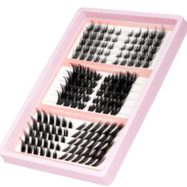 YOONOYA Fox Eye Lash Clusters Wispy Cluster Eyelashes Extensions Manga Eyelash Clusters Left Right Lash Extension Fairy Individual Lashes 3 Styles C Curly Cat Eye Cluster Lashes DIY at Home (WY01)