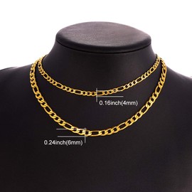 Figaro Chain Gold Choker Necklace 4mm Dainty Cute Chains 14 Inch Chocker Layered Necklaces for Women