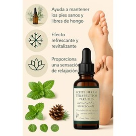 Aceite Premium para Pies 30ml – Árbol de Té, Orégano, Romero, Menta y Cedro – Frescura Natural · Mal Olor · Pesadez – Refrescante y Relajante – Linea Bye Hongos de Herbolaria Selecta – 100% Natural, Sin Parabenos.