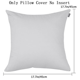 4-Pack Cotton Comfortable Solid Decorative Throw Pillow Case Square Cushion Cover Pillowcase (Cover Only,No Insert)(18x18 inch/ 45x45cm,Light Silver Grey)