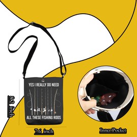 KUIYAI Fisher Merchandise Fishing Life Gift Yes I Really Do Need All These Fishing Rods Crossbody Bag (fishingRods)