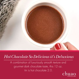 Chuao Chocolatier Spicy Maya & Delicious Dark Drinking Chocolate Tins| Gourmet Hot Cocoa Artisan European No Preservatives Mexican Hot Chocolate| For Gift Baskets, Christmas, Valentines Day, Gifts for Women, Men, Birthday, Thank You, Care Package | 2-Ct (12 oz each)