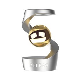 ZHEBAG Kinetic Desk Toy, Metal Fidget Toys for Adults, Unique Optical Illusion Stress Reducing Desktop Spinning Toy, Adult Sensory Toys, Decorative Gifts for Offices and Cars(Silver-Gold)