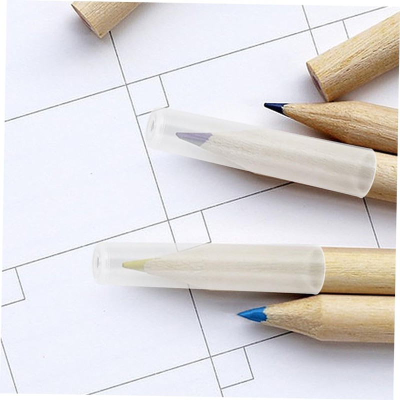 Angoily 20pcs Transparent Pencil Tip Covers Replaceable Caps for Secure