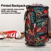 Printed Backpack Polyester Large Capacity Multifunctional Outdoor Leisure Travel BagRed