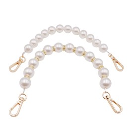 BEAUTY PLAYER 2 Piece Bag Chain Replacement Shoulder Chain Pearl Strap Handbag Handle Pearl Short Handbag Chain DIY Accessory Parts Bag Accessory Repair Decoration Mother's Day Present Popular