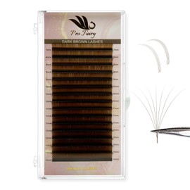 Pro Fairy Dark Brown Eyelash Extensions Volume Lash Extension Colored Lash Black Brown Individual Eyelash Extensions 0.07 0.10 B C C+ D D+ L Mixed 7-14mm (Dark Brown Lashes, 0.07-L-Mix)