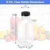 12 oz. Plastic Clear Empty Bottles with Black Caps for