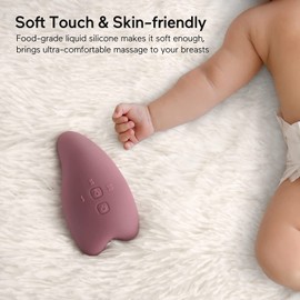 Momcozy Warming Lactation Massager, Soft Breast Massager for Improve Milk Flow, Heat & Vibration Breastfeeding Massager for Relieve Clogged Ducts, Engorgement