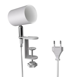 ledscom.de Waika Clamp Light, Switch, Matte White, 1x GU10 Max. 15 W, Clamp Lamp, Screw Lamp, Screw Lamp, Table Lamp, Table Lamp, Reading Light, Bed Lamp, Bed Lamp