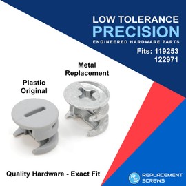 ReplacementScrews Metal Cam Lock Nuts Compatible with IKEA Parts 119253 and 122971 - Replaces Plastic Cams (Pack of 20)