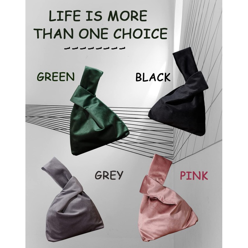 Wrist Bag Elegant Style Portable Purse Velvet Knot Bag Cell