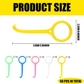LURVOUS 50 Pcs Aligner Removal Tool, Retainer Remover Tool Braces Remover Hook Invisible Braces Remover Teeth Aligner Removal Tool, Aligner Hook for Removing Braces, Oral Care Tooth Hook (5 Colors)