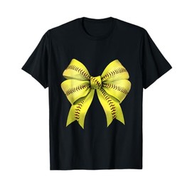 Retro Softball Bow Coquette Bow Mama Mom Mother Sport T-Shirt