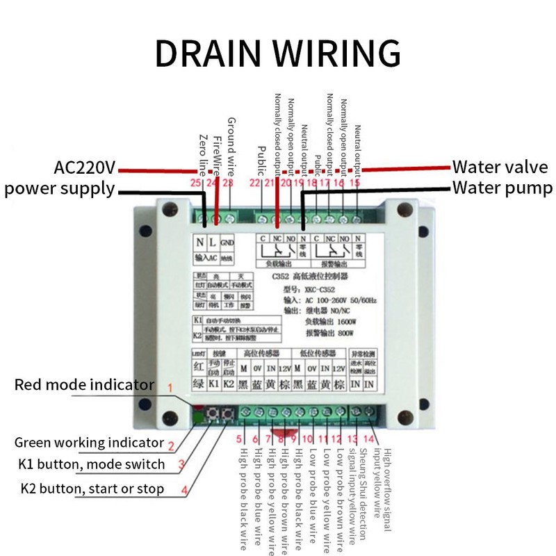 Automatic Water Level Controller XKC C352 2P Non Contact Liquid