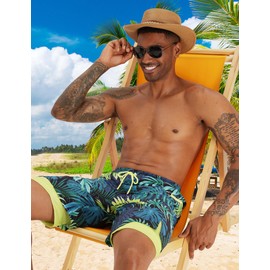 APTRO Men's Swim Trunks with Compression Liner Bathing Suit Quick Dry Swim Shorts MP280 M