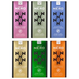 Caffè Nero - Discovery Box - Nespresso Compatible Capsules - Gift Set (Pack of 6, 60 Coffee Pods in Total)
