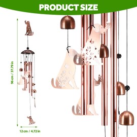 Wind Chimes Outdoor, Wind chimes for Garden Yard outdoor Decor, Garden Decor, Best Gardening Gift for Mom Women Grandma Friend, Patio Decor for Balcony, LIving Room, Yard (Dog)