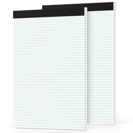 Graph Paper Pad 8.5 X 11, 2 Pack, 4X4 Graph Ruled, Grid Paper Pad 812" X 11", Bl